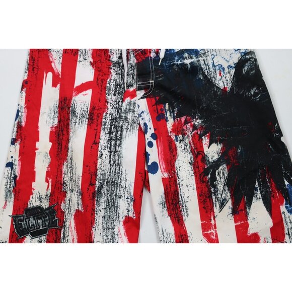 Vtg Y2K MMA Elite Mens Medium USA Flag Eagle UFC Fighting Board Shorts Trunks - Picture 3 of 15